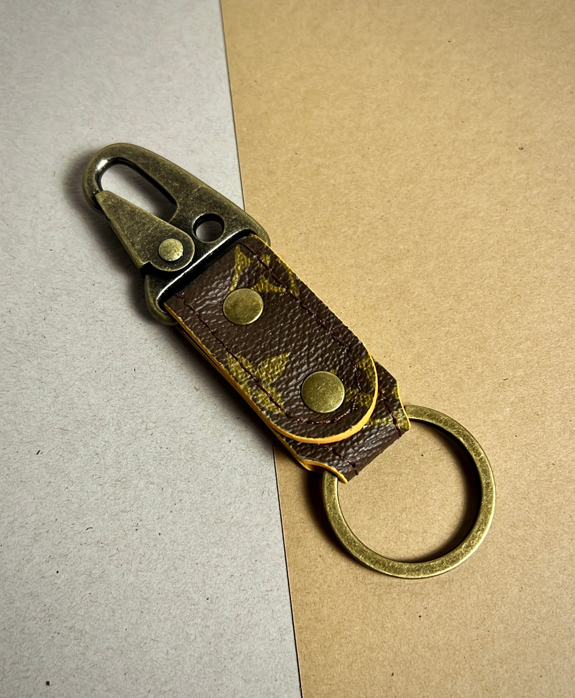 Knox Keychain| Monogram& yellow