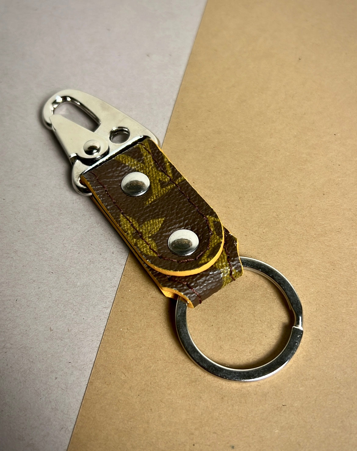 Knox Keychain| Monogram& yellow