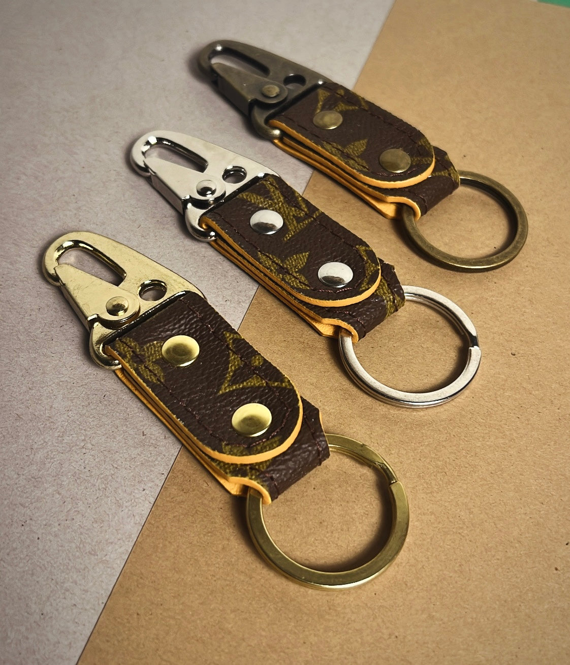Knox Keychain| Monogram& yellow