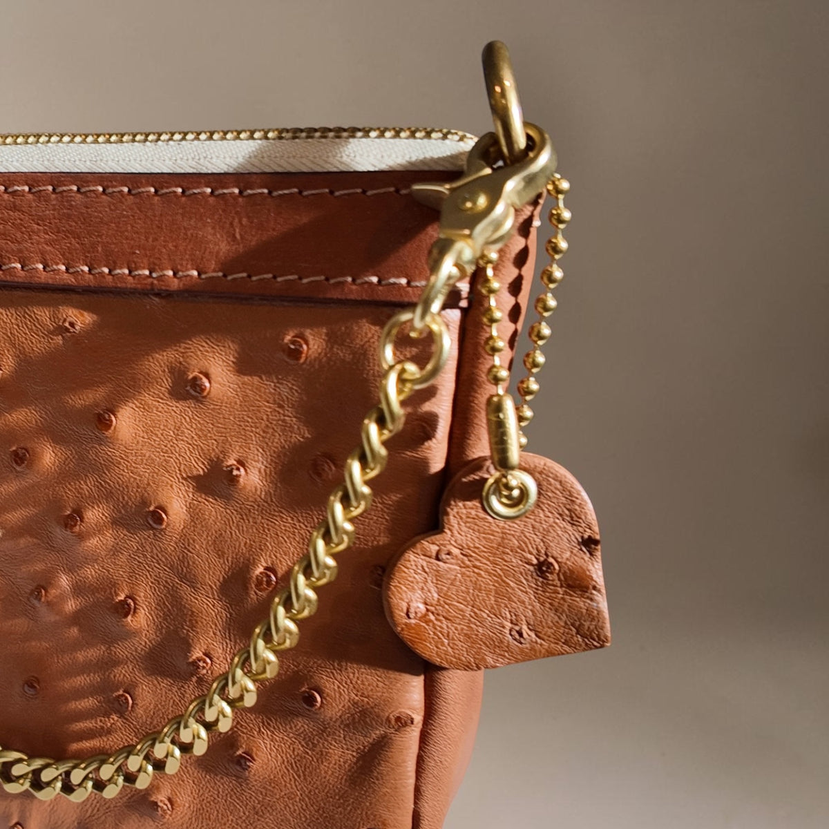 Baguette Bag/ cognac ostrich