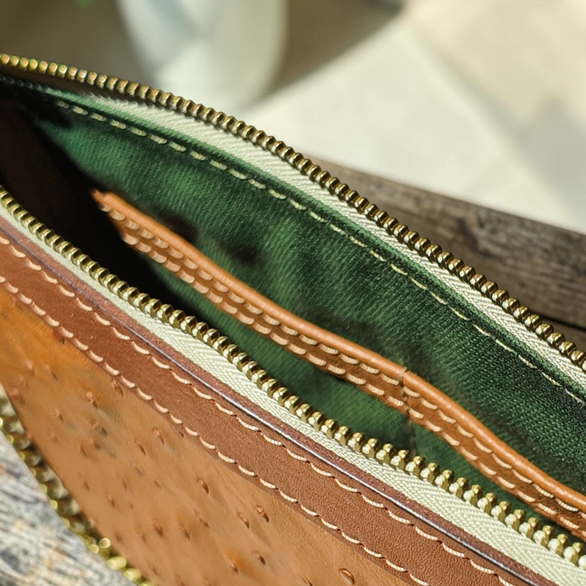 Baguette Bag/ cognac ostrich