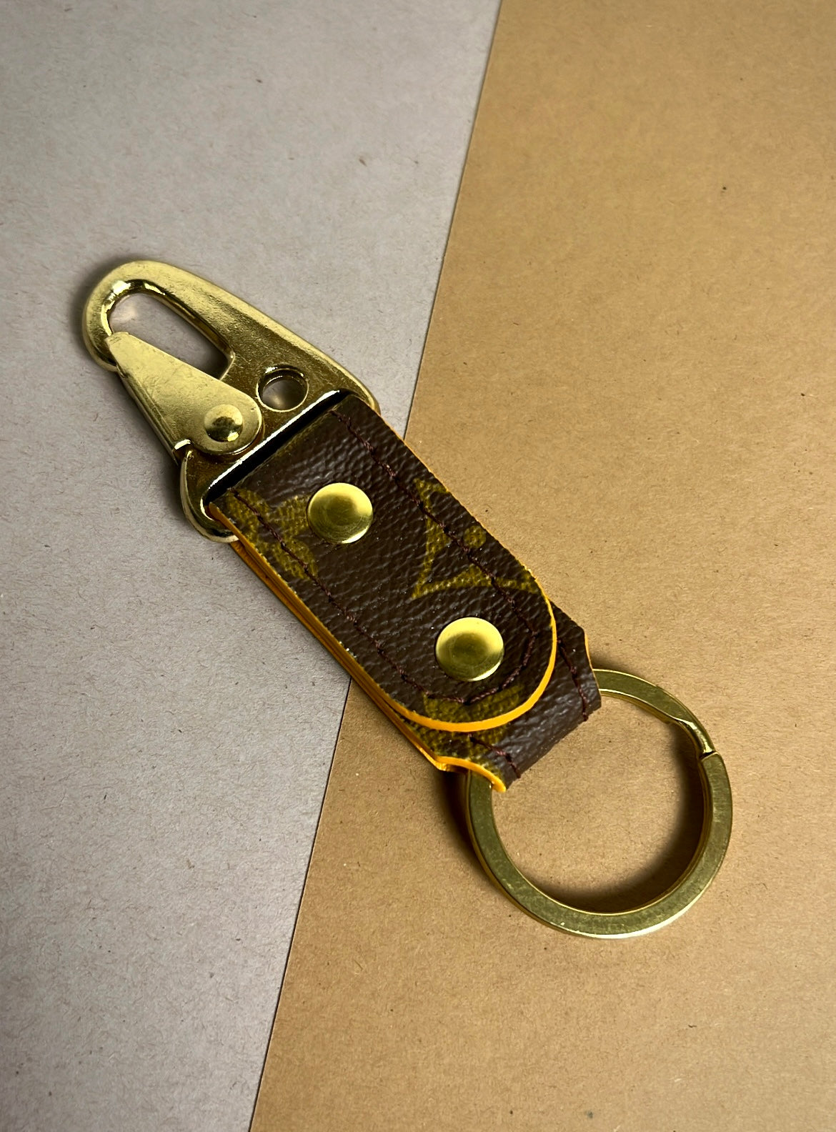 Knox Keychain| Monogram& yellow