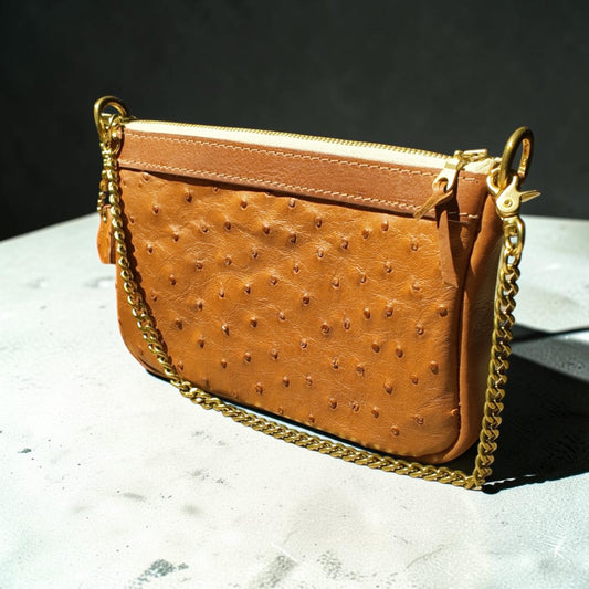 Baguette Bag/ cognac ostrich