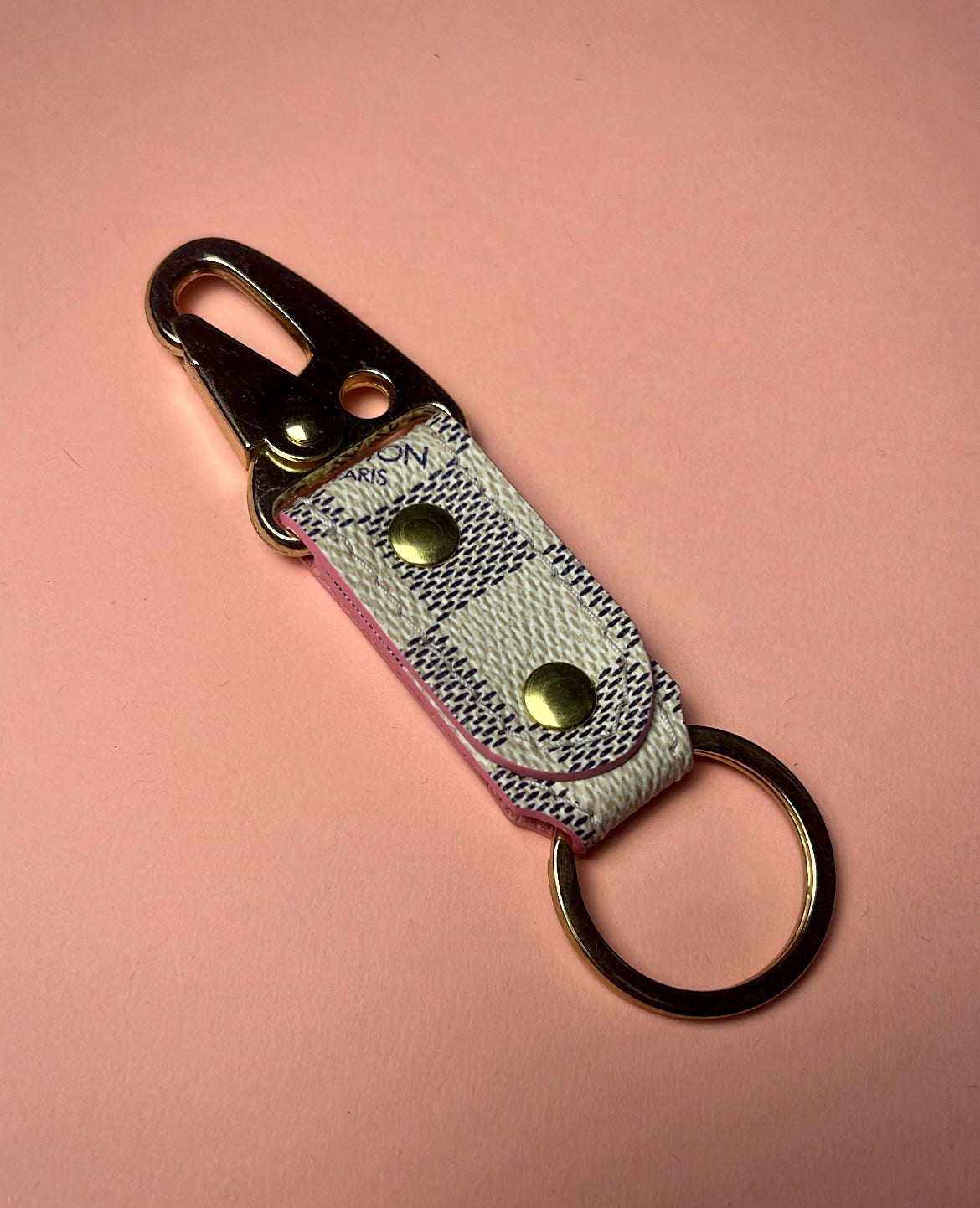 Knox keychain|damier azur&soft pink